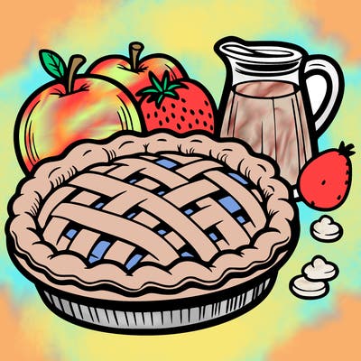a pie of food