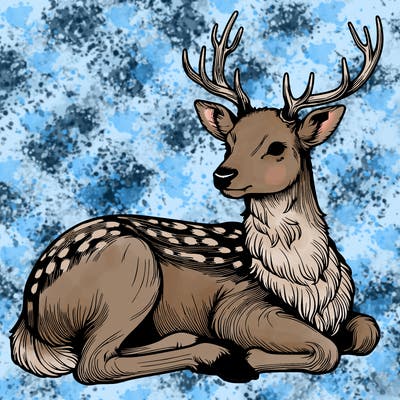 realistic deer with antlers