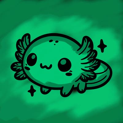 cute easy baby axolotl