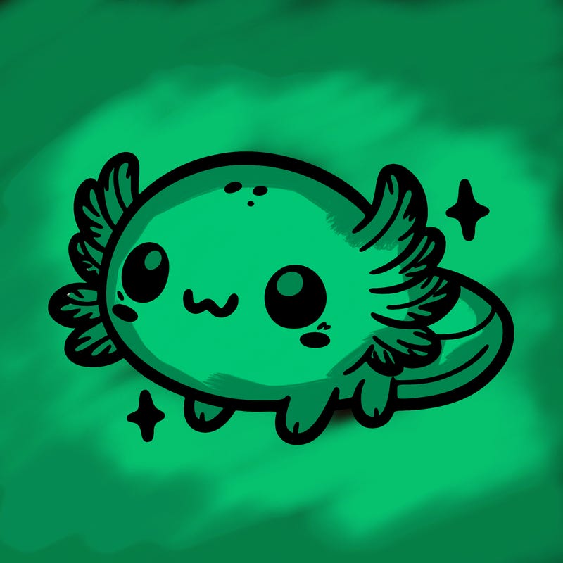 cute easy baby axolotl