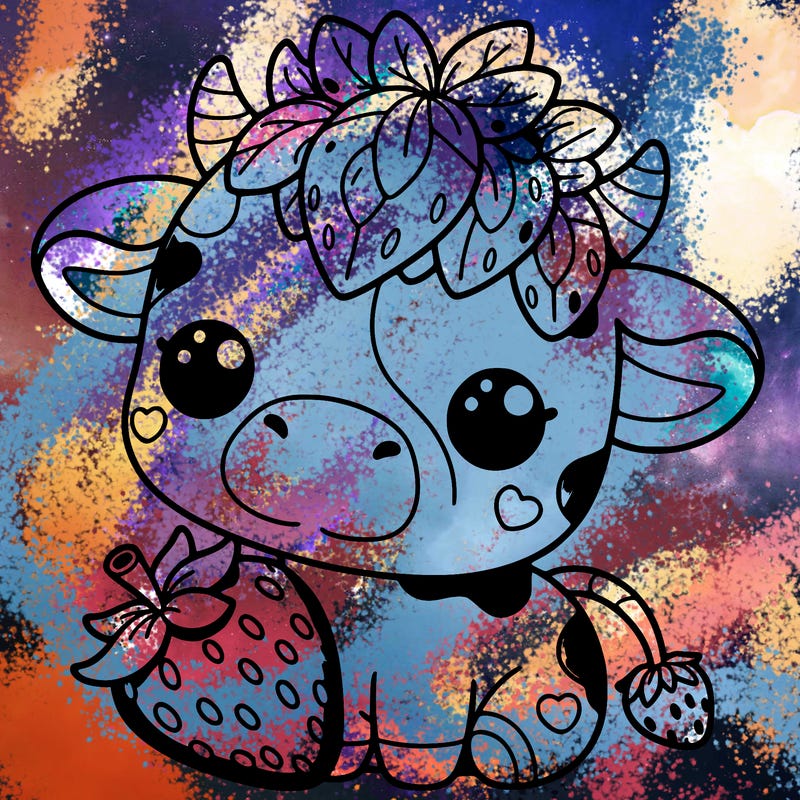 cute strawberry cow