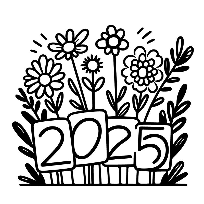 2025 sign with flowers