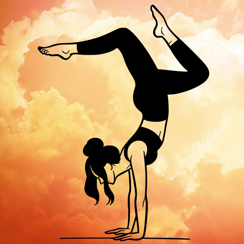 a woman doing a handstand