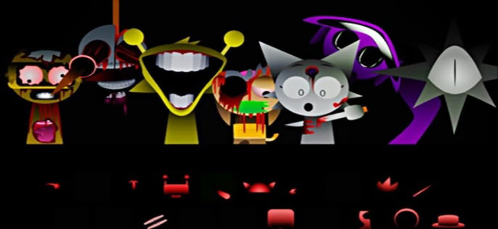 All Phases world Horror - A group of creepy horror style characters and music beat controls in the All Phases world Horror game interface