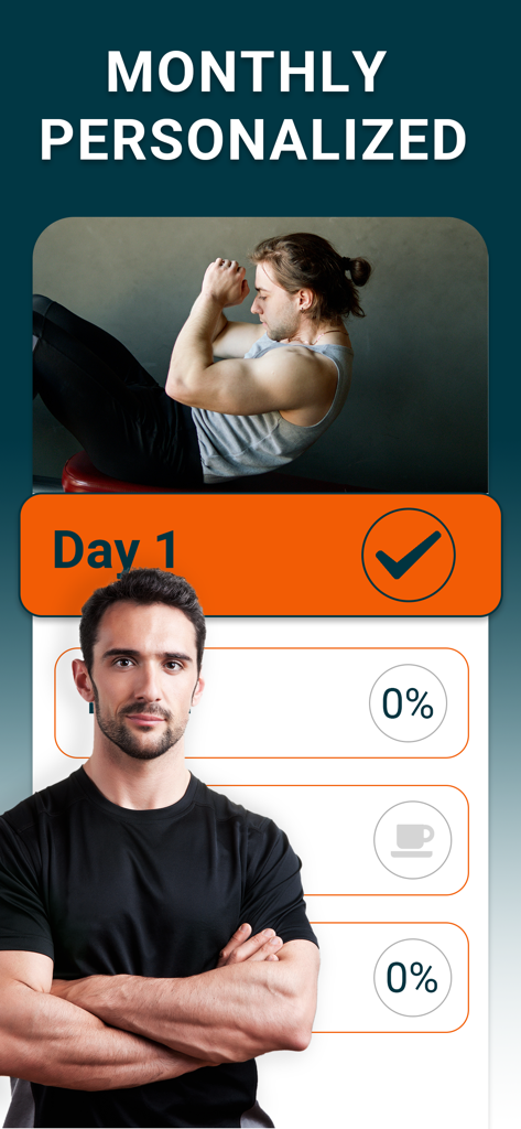 Abs and Core Workout at Home - Monthly personalized abs workout plan with daily progress tracking