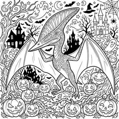 Dive into a prehistoric Halloween with this incredible Thalassodromeus coloring page! This unique design blends the ancient world with spooky seasonal fun, perfect for all ages.