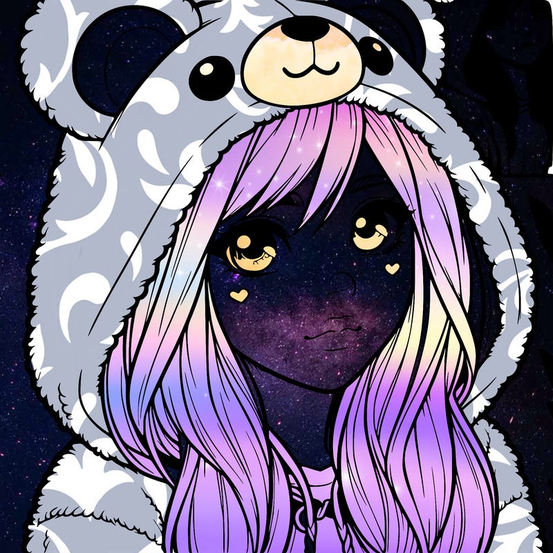 realistic girl in a bear hoodie