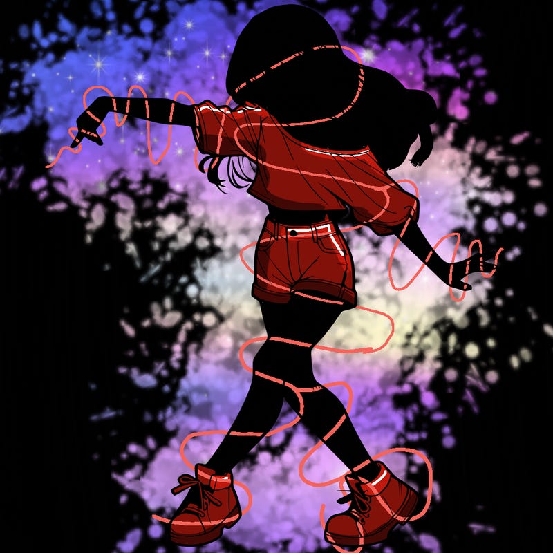 realistic girl danceing