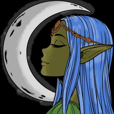 a realistic moon elf
