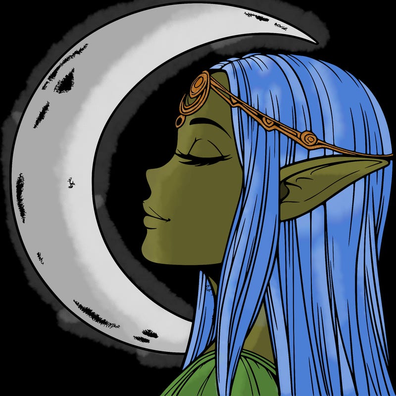 a realistic moon elf