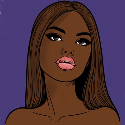 realistic woman with full lips