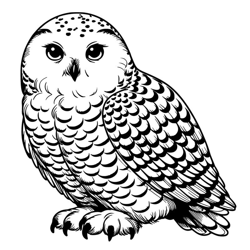 realistic snowy owl