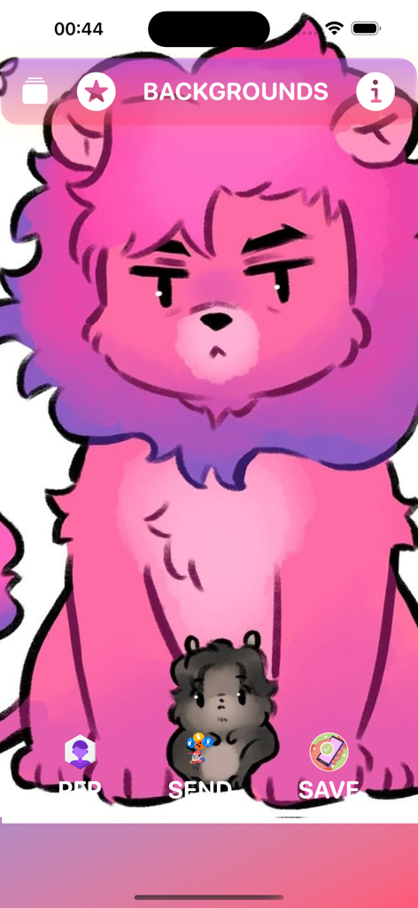 Cute Lily Lovebraid Keyboard - A cute pink and purple lion character background for a mobile keyboard app