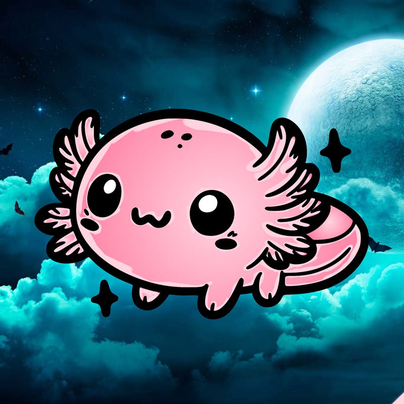 cute easy baby axolotl