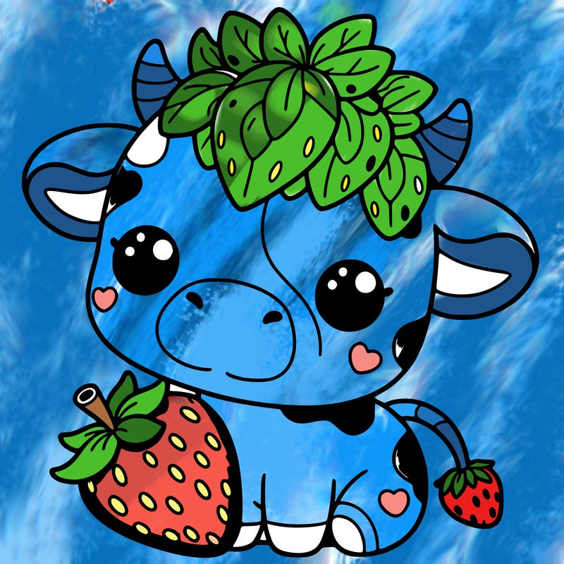cute strawberry cow