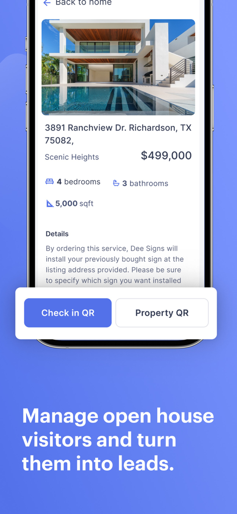 Atllas: AI for Real Estate - Oberfläche von Atllas KI für Immobilien mit Immobiliendetails und Schaltflächen für die Open-House-Anmeldung