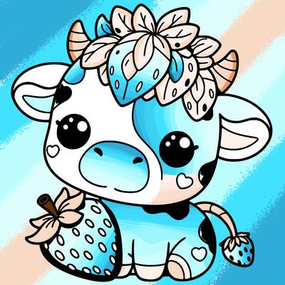 cute strawberry cow