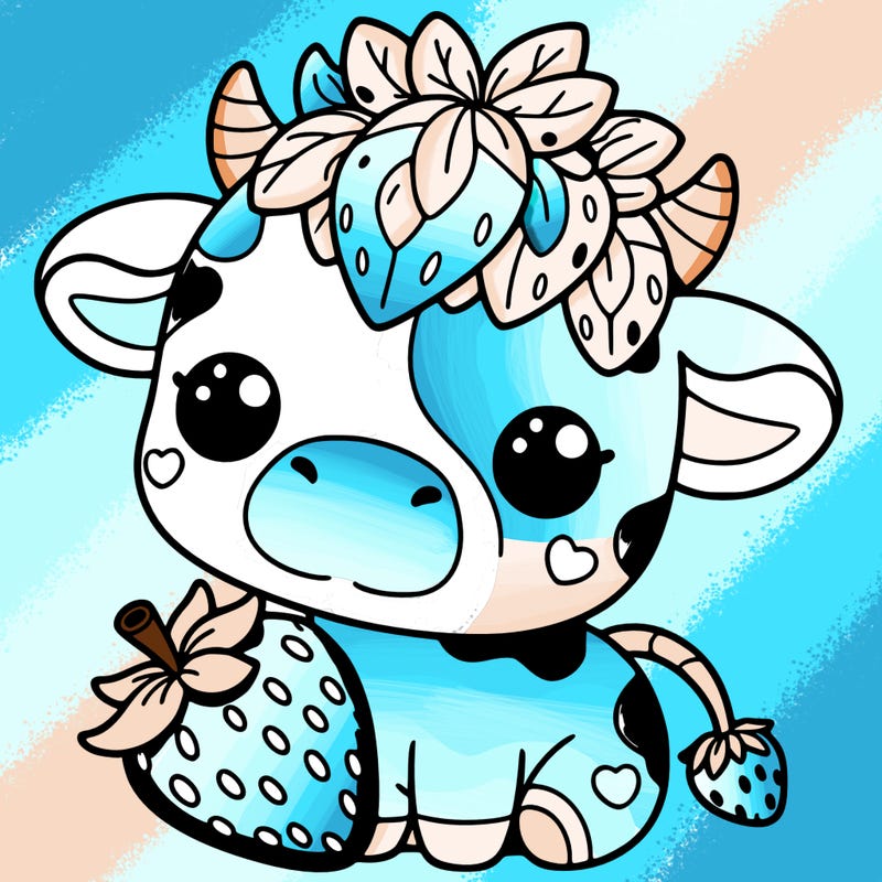 cute strawberry cow