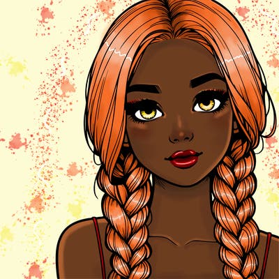 realistic girl with braids