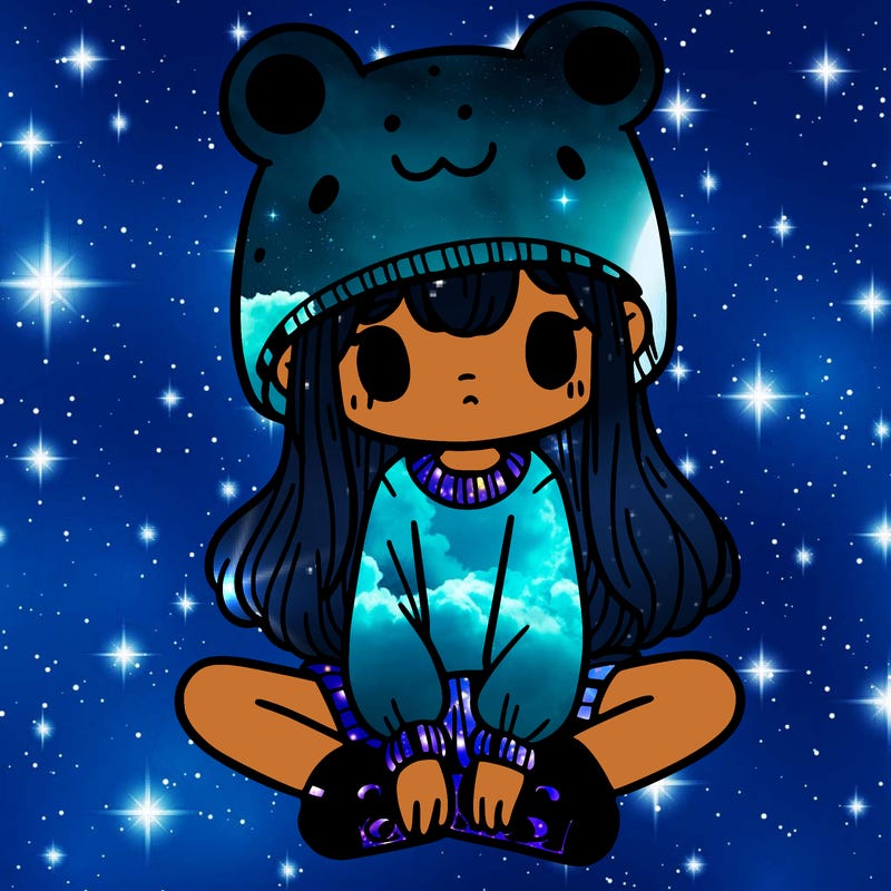 a girl wearing a frog hat and some frog socks