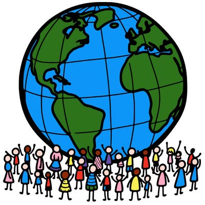 earth with people on it