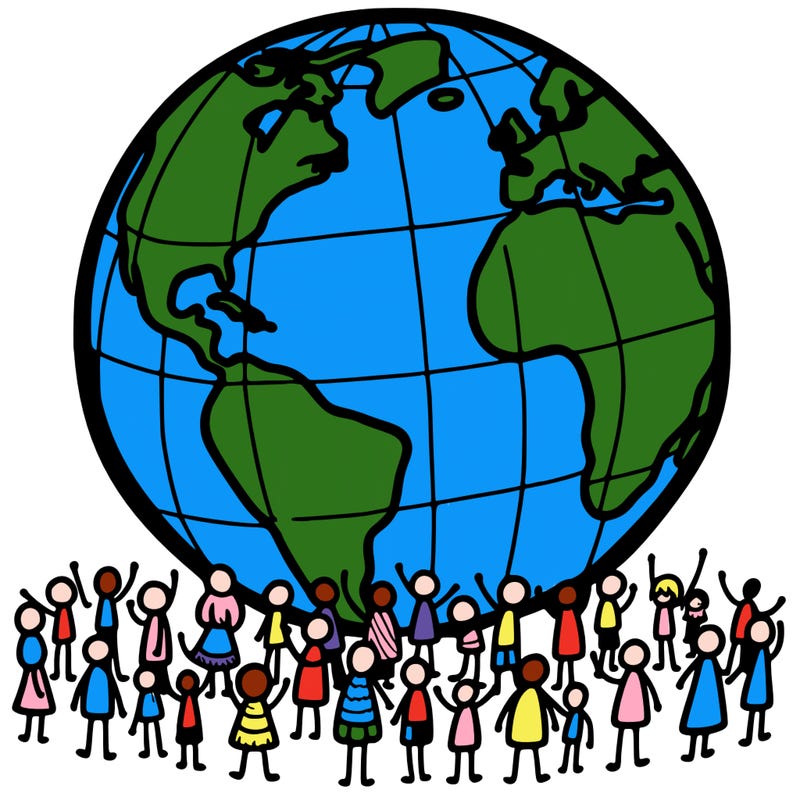 earth with people on it