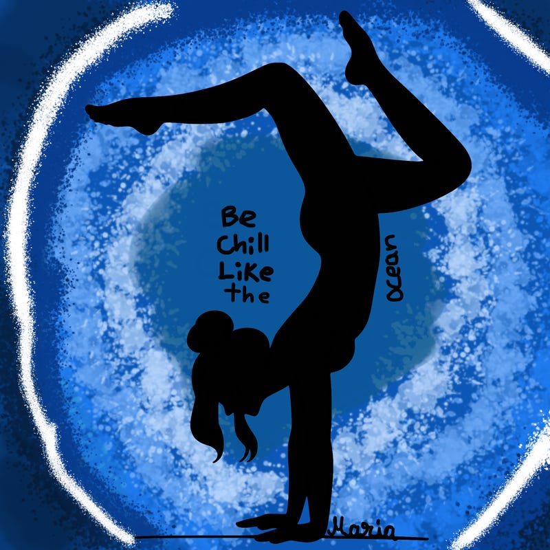 a woman doing a handstand