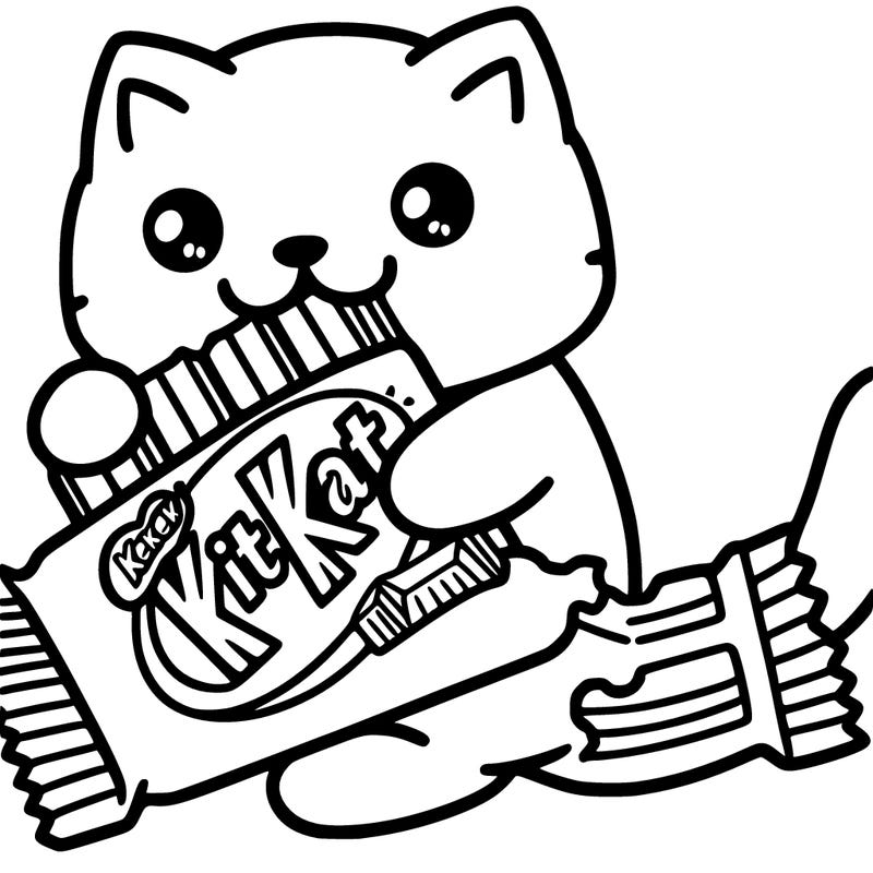 a kit kat bar eating a cat