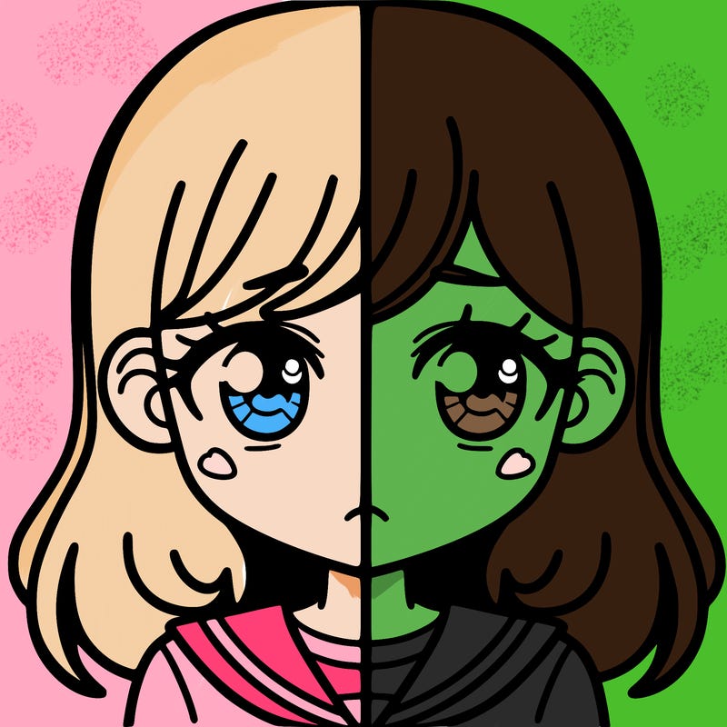 a split of a girl
