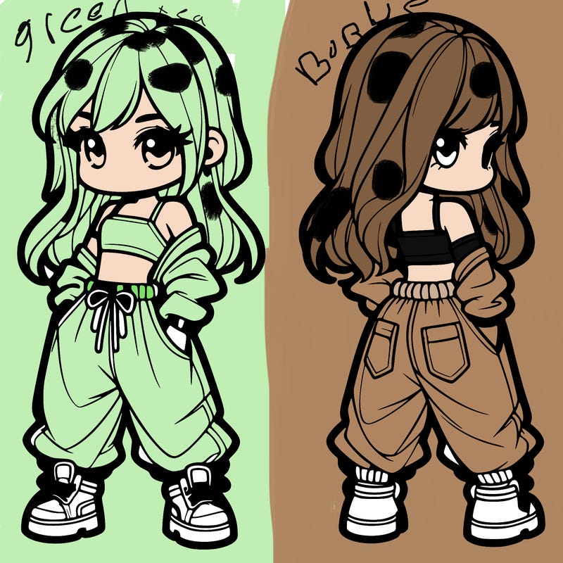 girl in crop top and baggy pants