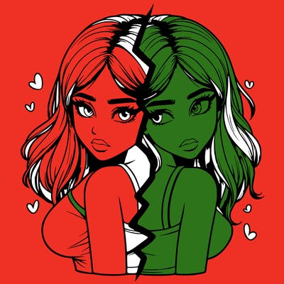 realistic girl split