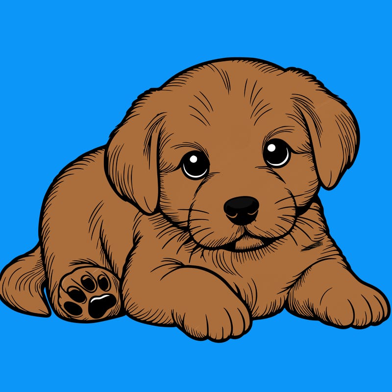 a cute realistic puppy