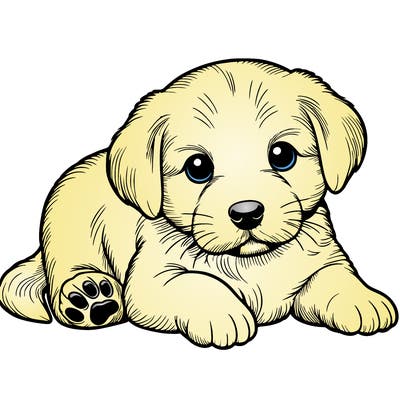 a cute realistic puppy