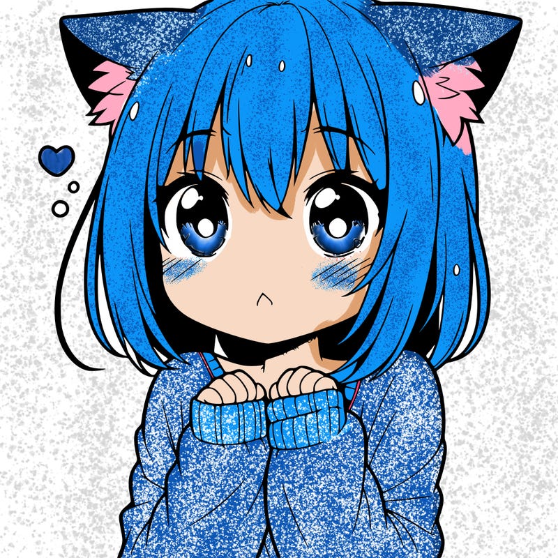 shy anime catgirl