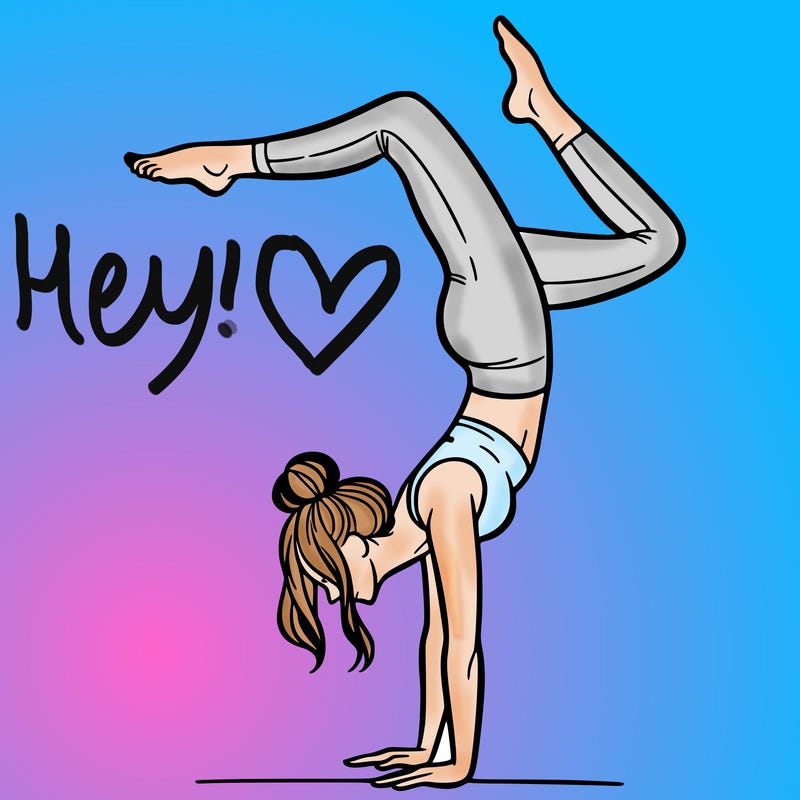 a woman doing a handstand