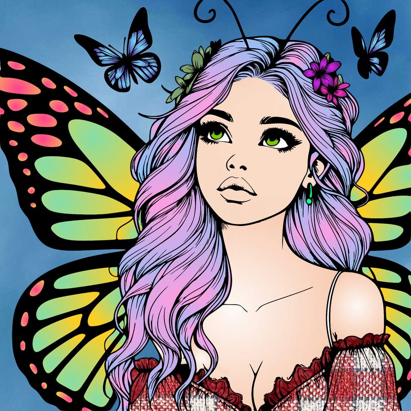 butterfly fairy realistic girl