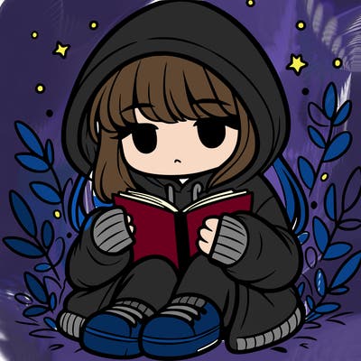 girl in oversized hoodie reading a book