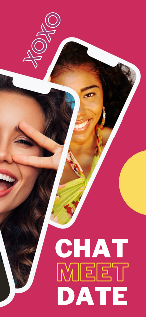 INTL - International Dating - Promotional screen for INTL international dating app showing profiles of women with Chat Meet Date text