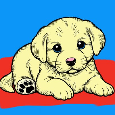 a cute realistic puppy