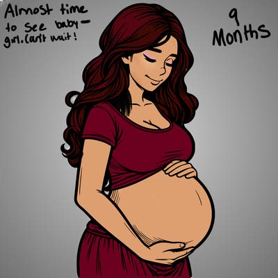 woman heavily pregnant realistic