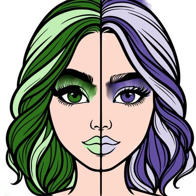 realistic girl split half