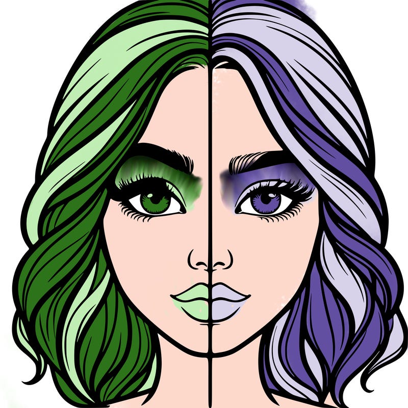 realistic girl split half