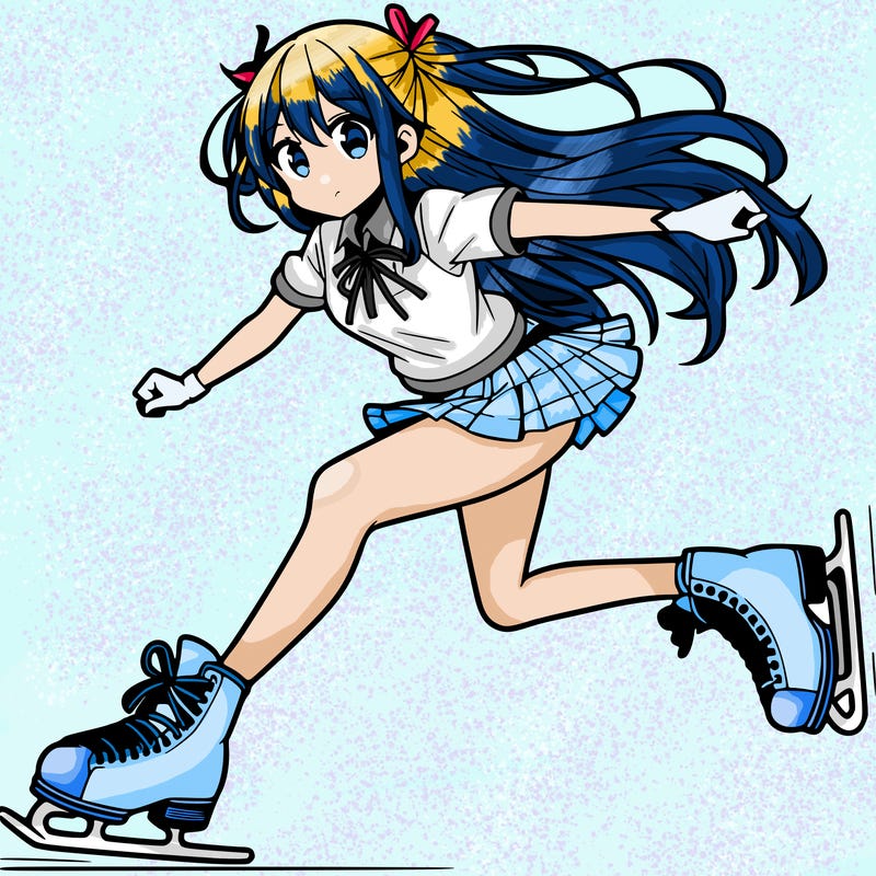 an anime girl skating