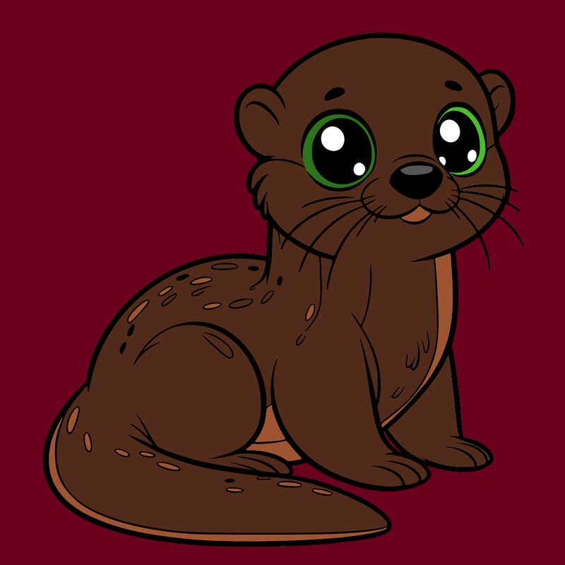 otter, big eyes, full body