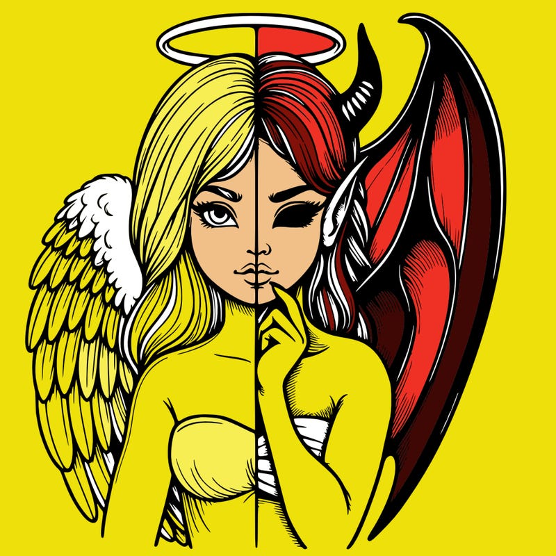 realistic angel half demon