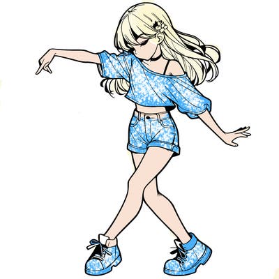 realistic girl danceing