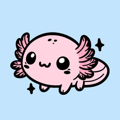cute easy baby axolotl