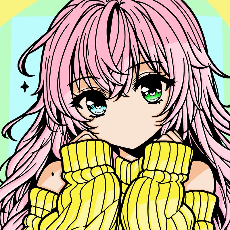 beautiful anime girl wearing a sweater
