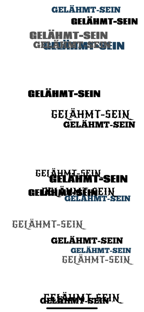 Uma tela do aplicativo wingwave mostrando o recurso Palavras Mágicas com texto em várias fontes.
