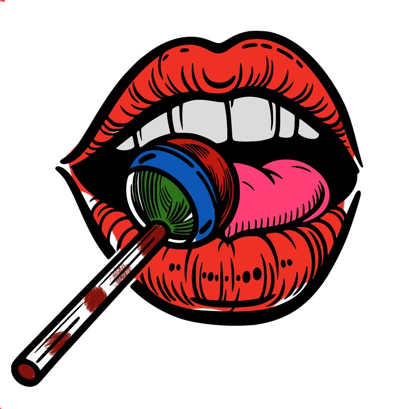 lip with lollipop